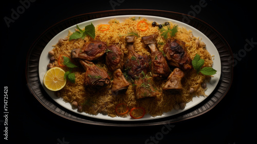 A mouth-watering plate of lamb kabsa, a popular dish for breaking fast during Ramadhan