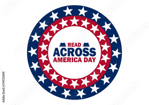 Read Across America Day Vector illustration. Holiday concept. Template for background, banner, card, poster with text inscription.