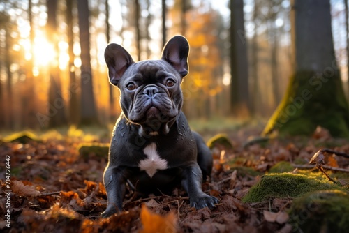 french bulldog posing in the park, pet photography