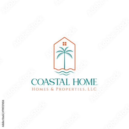 coastal home beach real estate luxury logo design