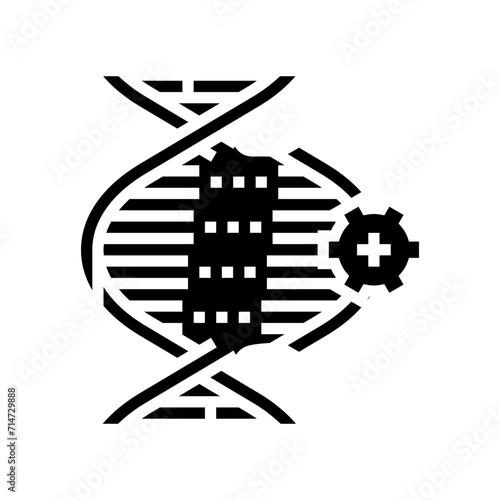 genetic modification cryptogenetics glyph icon vector. genetic modification cryptogenetics sign. isolated symbol illustration