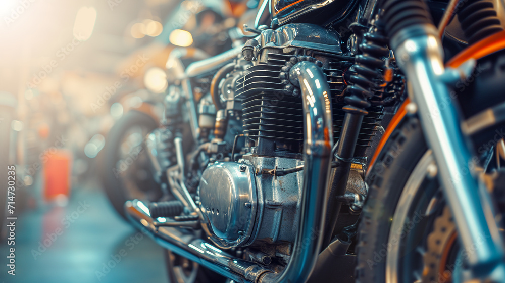 Fototapeta premium 自動車修理工場で車を修理するメカニック、車検と点検のイメージ