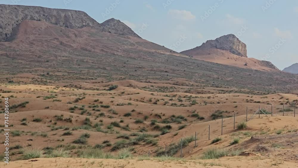 desert Sharjah UAE background mountain view BLUE sky with clouds 4k VIDEO desert Sharjah UAE background mountain view BLUE sky with clouds 4k VIDEO