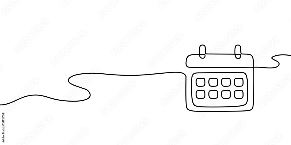 calendar continuous line drawing. One line art of calendar, memorable date, countdown, holiday, weekday and weekend. vector illustration
calendar continuous line drawing. One line art of calendar, memorable date, countdown, holiday, weekday and weekend. vector illustration