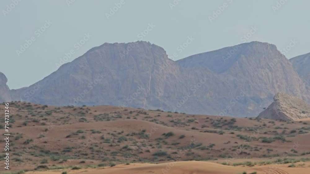 desert Sharjah UAE background mountain view BLUE sky with clouds 4k VIDEO desert Sharjah UAE background mountain view BLUE sky with clouds 4k VIDEO