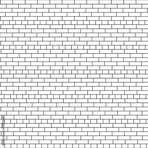 Art brick drawing. White and grey brick wall seamless background- texture pattern for continuous replication.