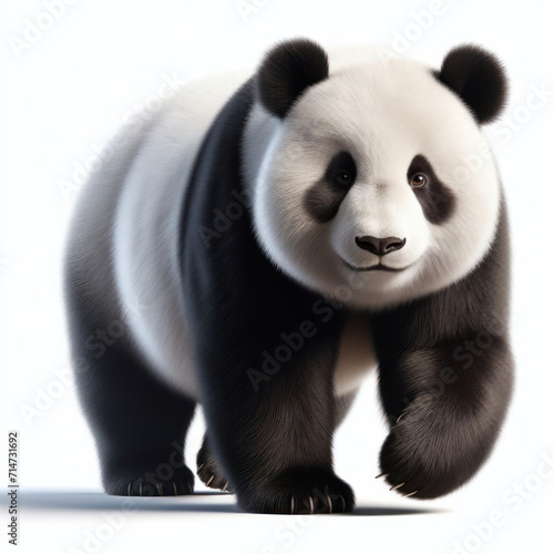 giant panda bear face isolated white background, Ailuropoda melanoleuca, Oso Panda gigante, Гигантская панда, high quality portrait, isolated white background.