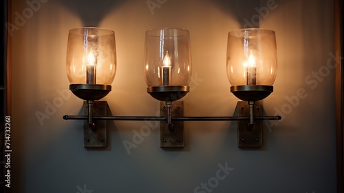 Wall-mounted sconces for ambient lighting.