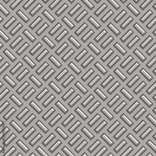Bumped metal, seamless background. Seamless Hi-res (8000x8000) texture of metal wall or floor. Iron diamond plate industry realistic seamless pattern.