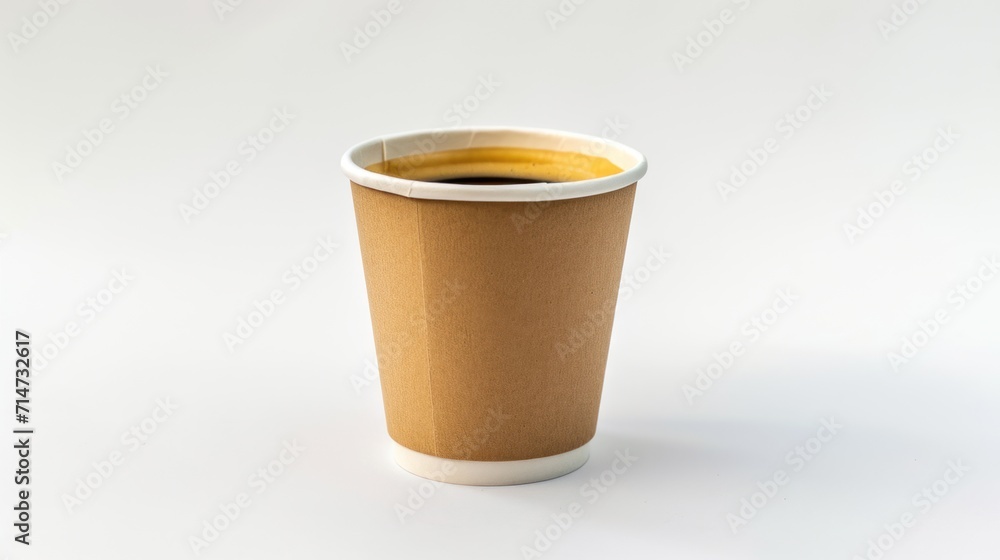 Close-up view of a potable cup of coffee on white background. Close-up view of a potable cup of coffee on white background.