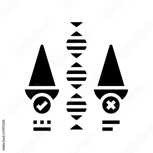 ethical genetics cryptogenetics glyph icon vector. ethical genetics cryptogenetics sign. isolated symbol illustration photo