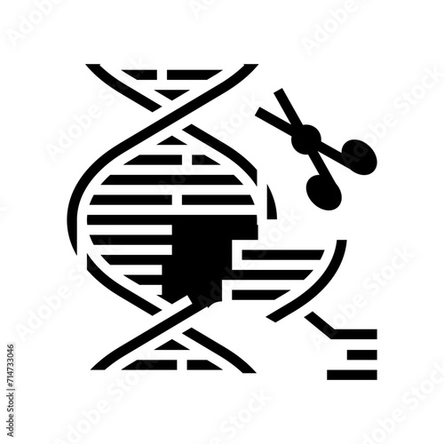 genome editing cryptogenetics glyph icon vector. genome editing cryptogenetics sign. isolated symbol illustration photo