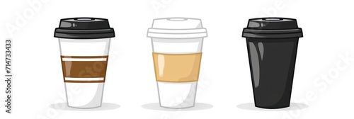 Artistic illustration of portable coffee drinks.
