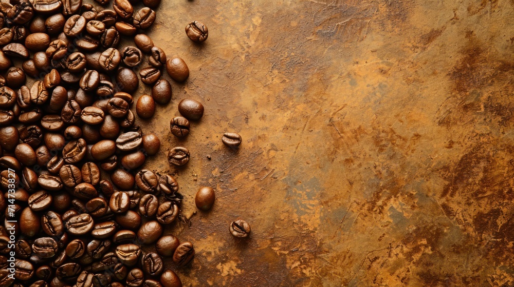Abstract background of close-up view of coffee beans.