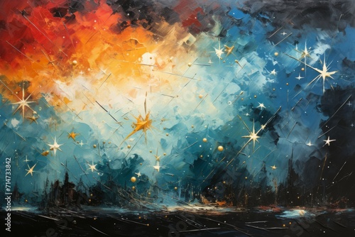 Ephemeral star showers  painting the night sky with fleeting bursts of cosmic beauty - Generative AI