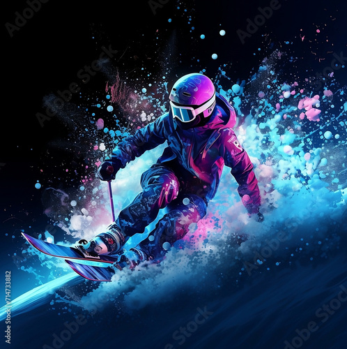 Snowboarding wallpaper, Generative Ai © Mayara Vieira