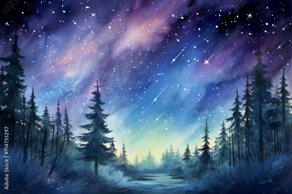 Ephemeral star showers, painting the night sky with fleeting bursts of cosmic beauty - Generative AI Ephemeral star showers, painting the night sky with fleeting bursts of cosmic beauty - Generative AI