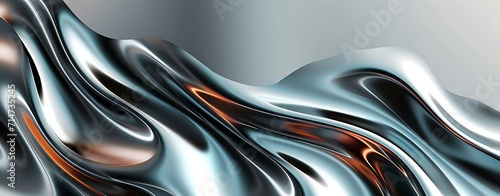  Chrome Metal Wave Background