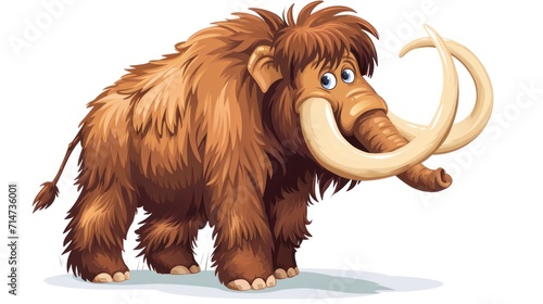 Vector illustration cartoon of mammoth the ancient prehistoric animal.