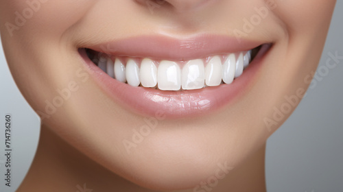 Close Up to a Woman Smiling Face with Perfect white Teeth