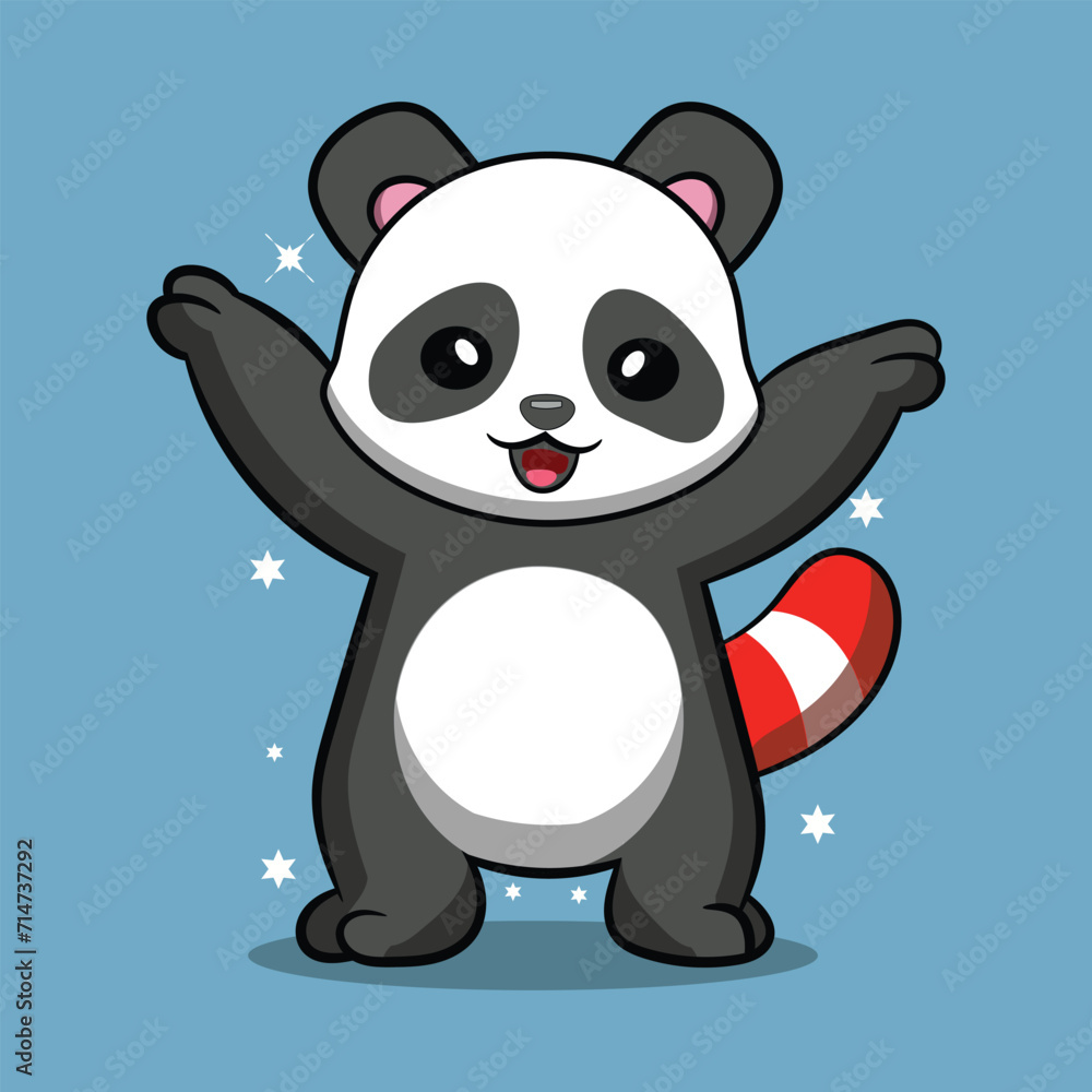 vector cute panda cool panda sitting hand drawn cartoon vector icon illustration vector cute panda cool panda sitting hand drawn cartoon vector icon illustration