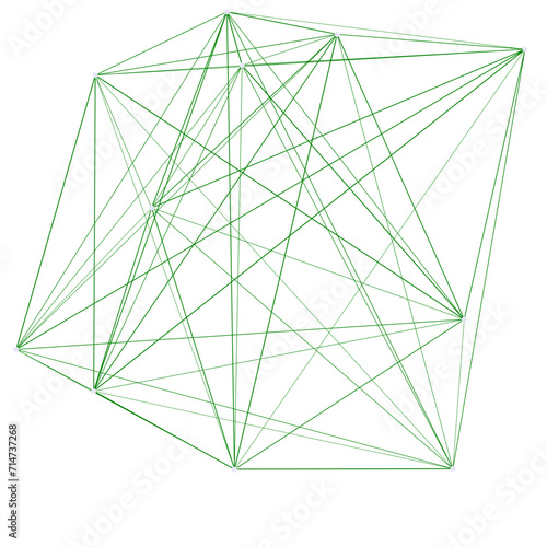 An abstract cut out transparent node network futuristic design element