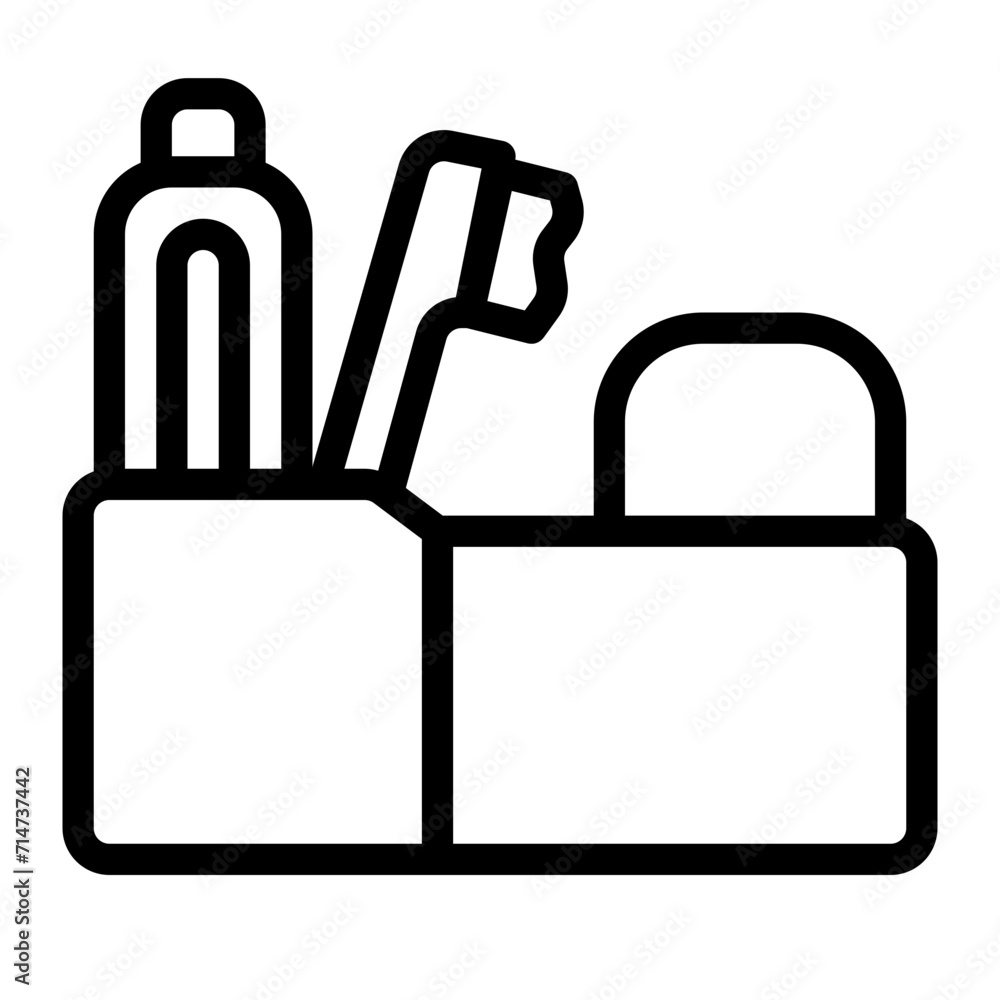This is the Toothbrush icon from the Hotel icon collection with an Outline style This is the Toothbrush icon from the Hotel icon collection with an Outline style