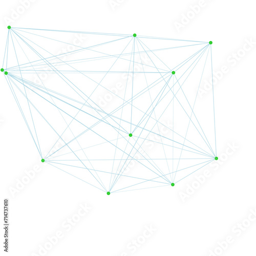 An abstract cut out transparent node network futuristic design element