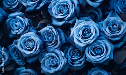 Background filled with blue roses