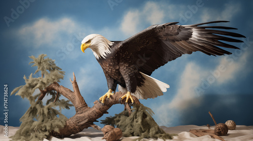 Bald Eagle Perched on a Twisted Tree © LAJT