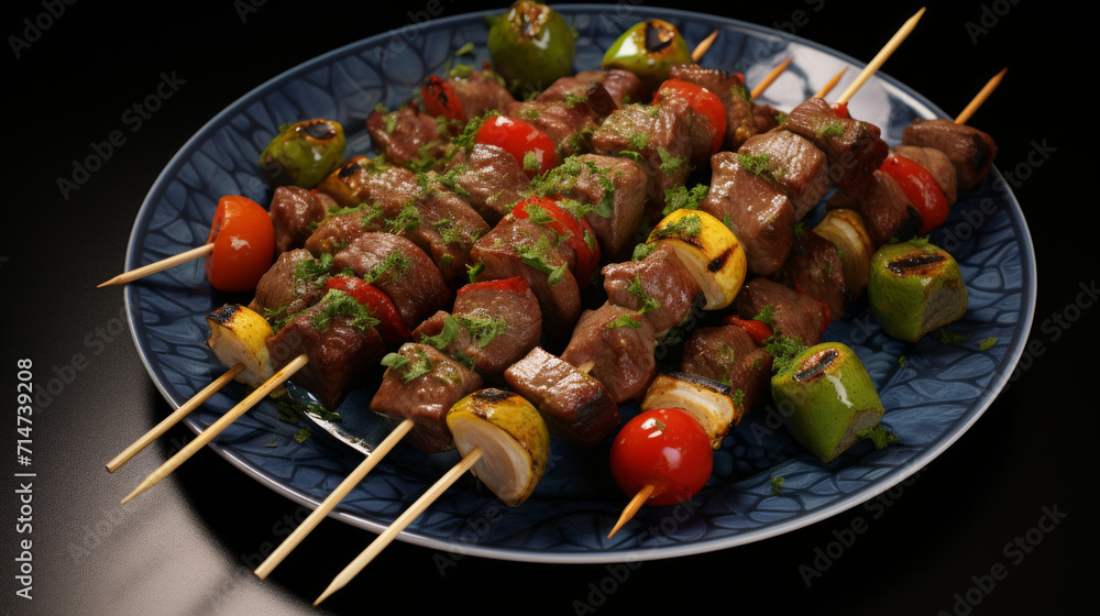 A plate of succulent lamb kebabs, a popular dish for Ramadan gatherings