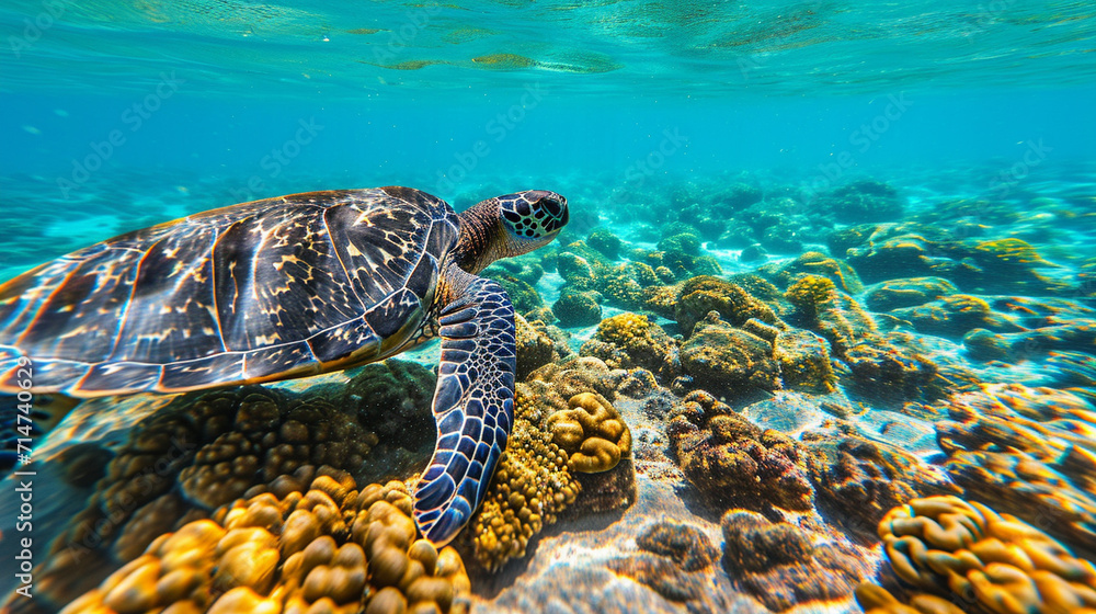 Obraz premium green sea turtle