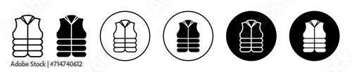 Vest jacket vector icon set collection. Vest jacket Outline flat Icon.