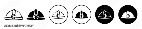 Torch helmet vector icon set collection. Torch helmet Outline flat Icon.