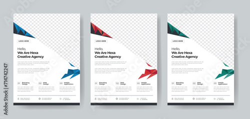 Corporate Business Flyer template layout 3 color design concept in the template.