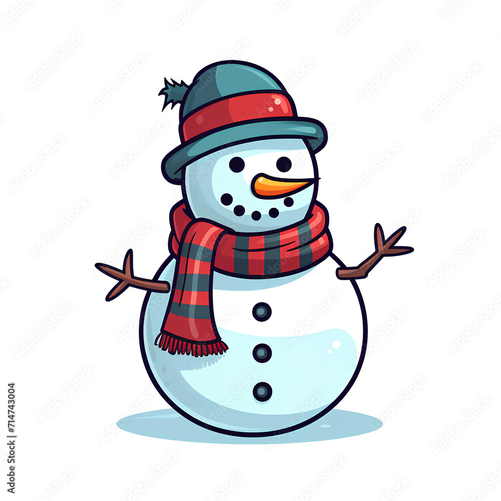 cartoon snowman - Christmas cartoon snowman - Christmas