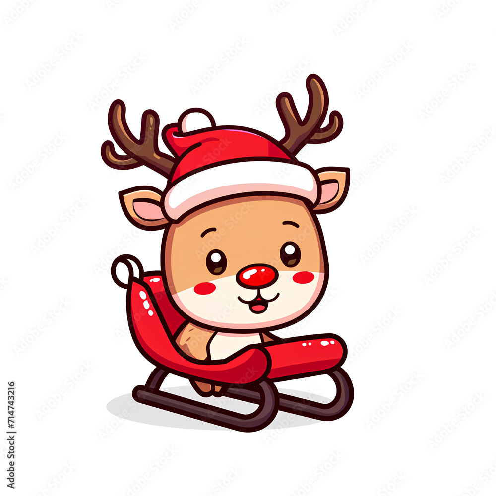 cartoon reindeer - Christmas cartoon reindeer - Christmas