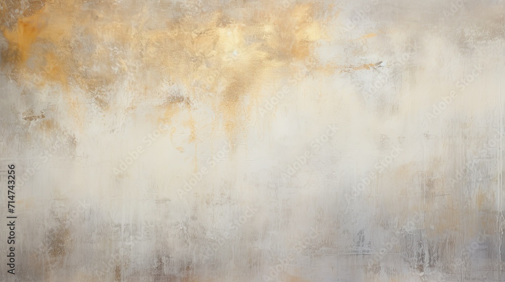 Textured abstract background, painting in white and silver with gold accents with distressed paint strokes, contemporary art, modern decoration Textured abstract background, painting in white and silver with gold accents with distressed paint strokes, contemporary art, modern decoration