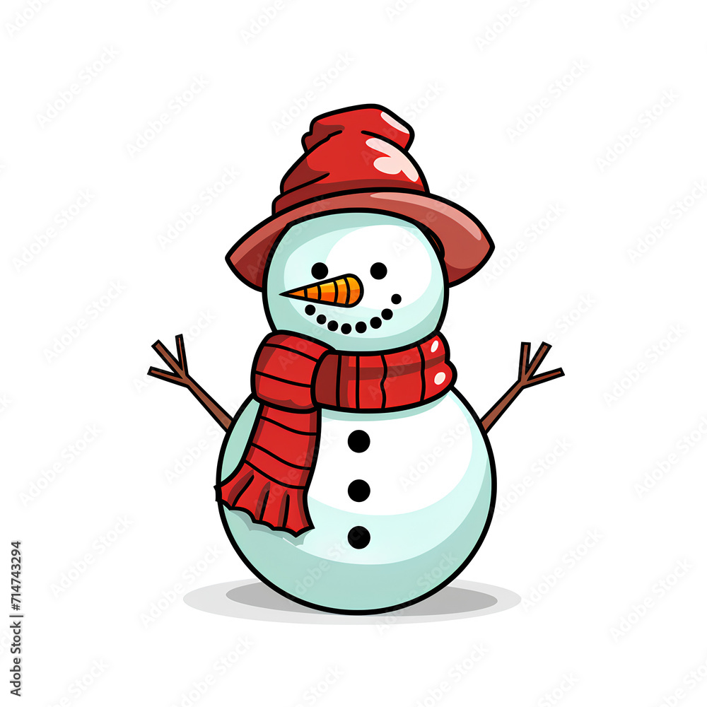 cartoon snowman - Christmas