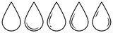 Set of line water drop icons. Vector illustration, EPS10