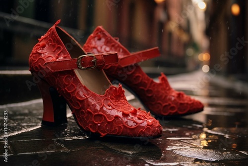 red shoes on the street