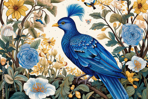 Nature's Delight: A Whimsical Floral Symphony in Vintage Illustration © VICHIZH