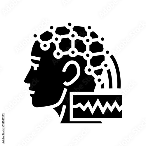 eeg monitoring neuroscience neurology glyph icon vector. eeg monitoring neuroscience neurology sign. isolated symbol illustration