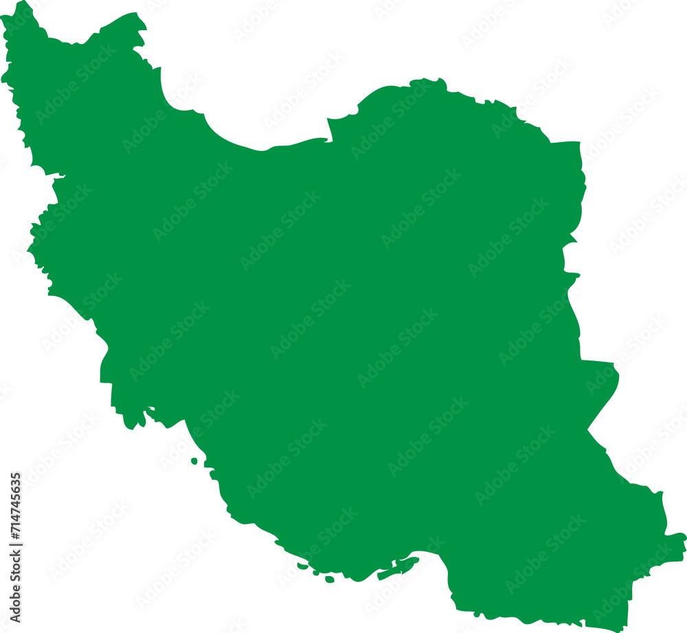 Iran Map in Green 