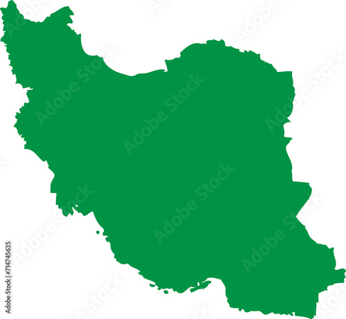 Iran Map in Green 