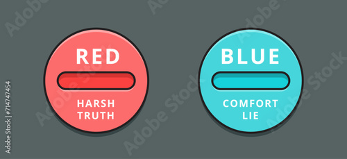The red and the blue pill. isolated Vector Illustration