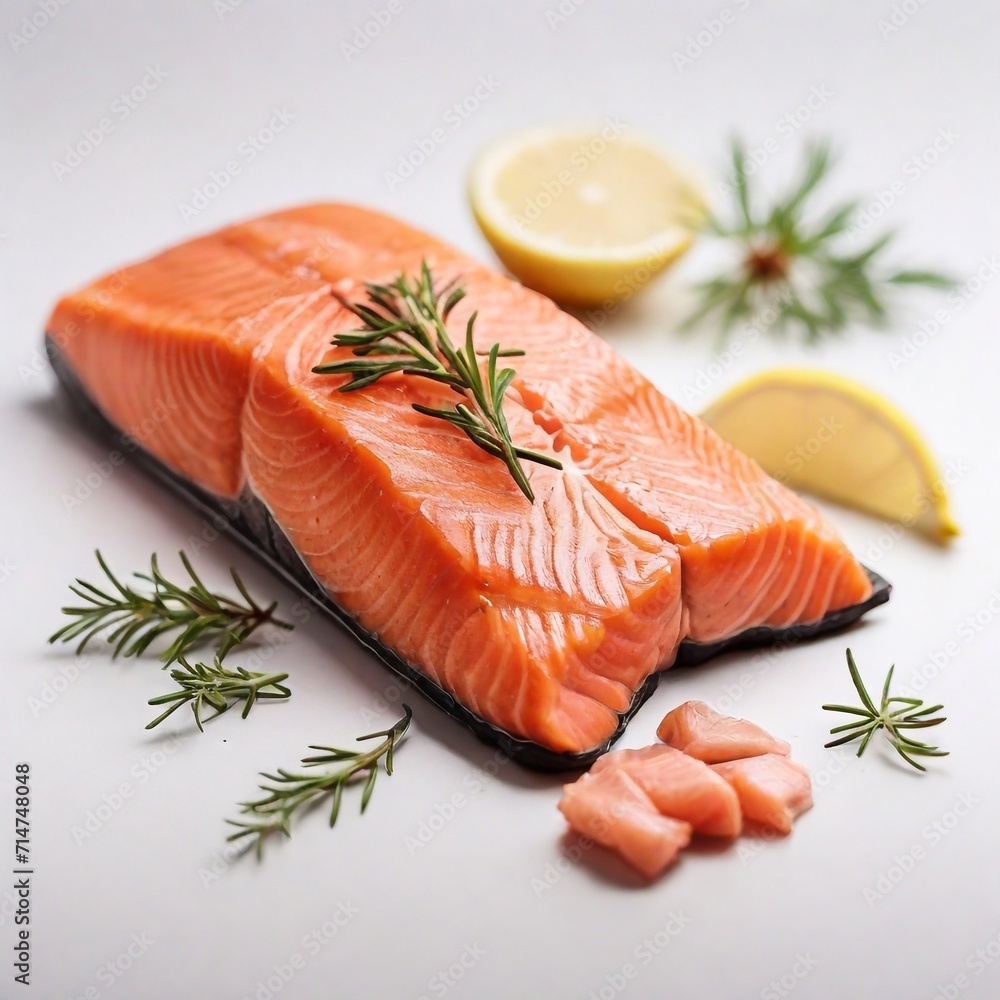 salmon fillet on white background salmon fillet on white background