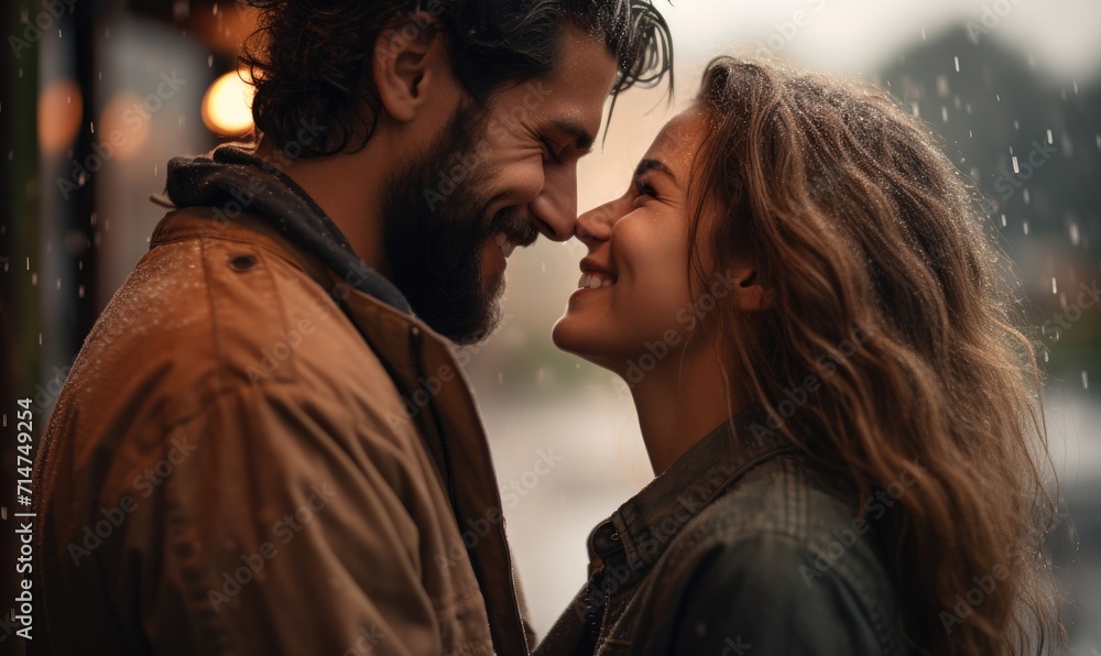 A couple in love embrace each other. A couple in love embrace each other.