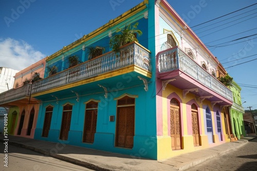 Valokuva Vibrant Honduran building frontage. Generative AI