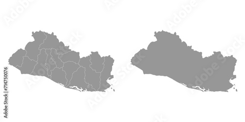 El Salvador map with administrative divisions. photo